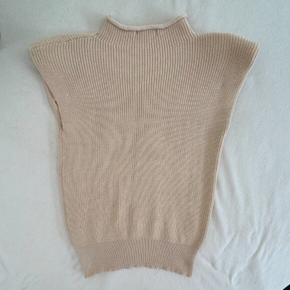XXXiticat Capped Sleeve Sweater Vest Mock Turtle Knit Pullover Tank Shirt S M - Picture 4 of 9